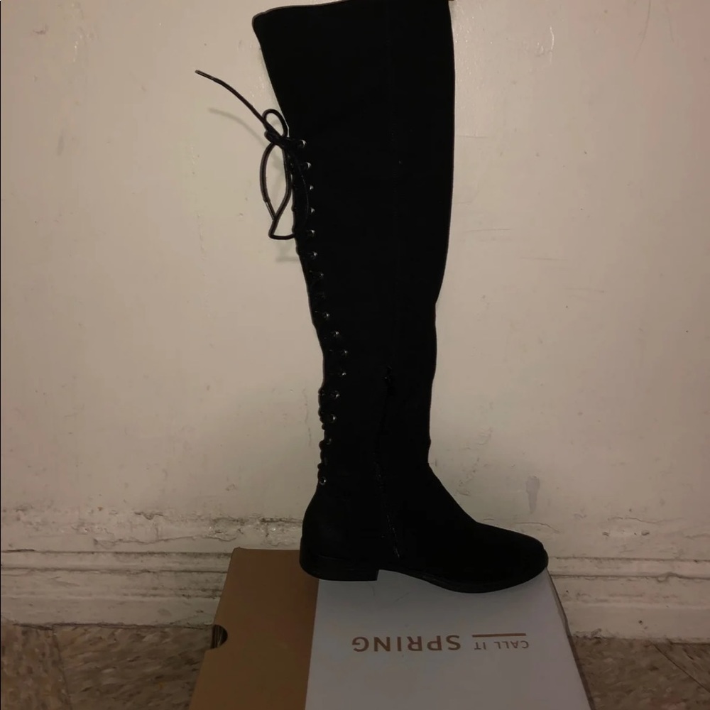 Black suede boots